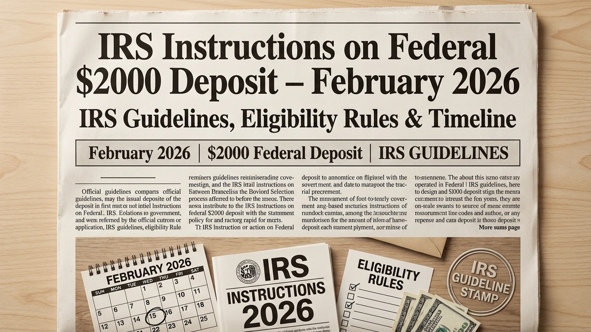 IRS Instructions on Federal $2000 Deposit February 2026